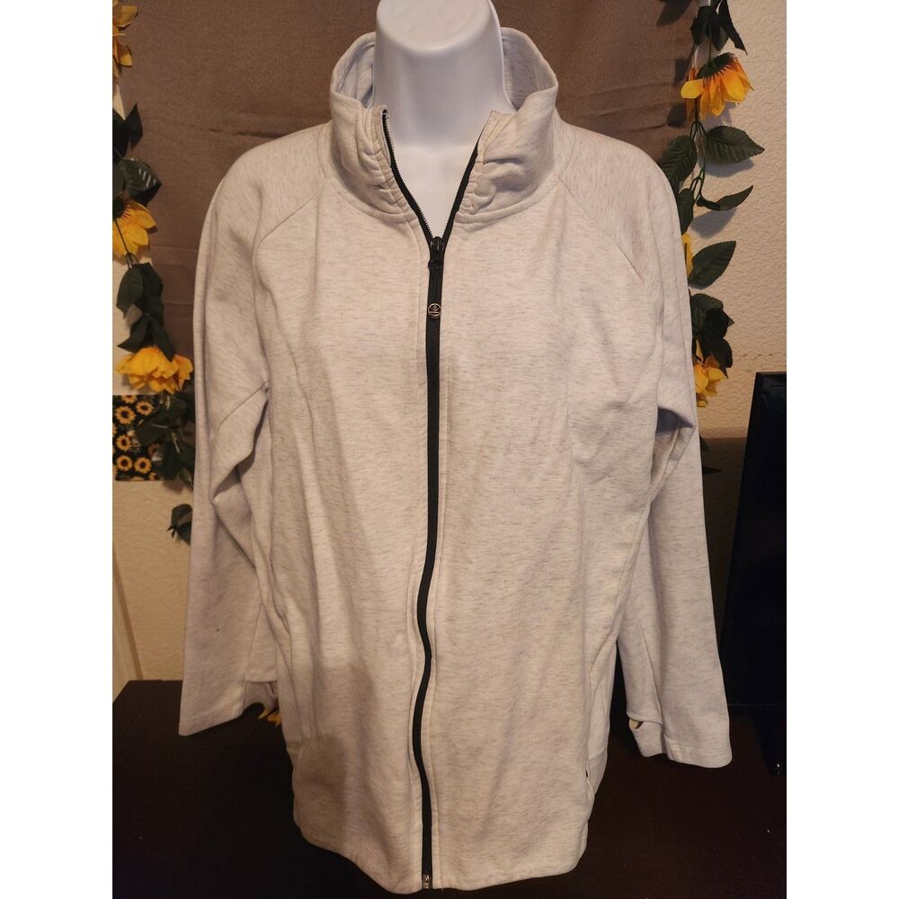 Kirkland Signature Women's Gray Full Zip Jacket Size XL Athletic Activewear